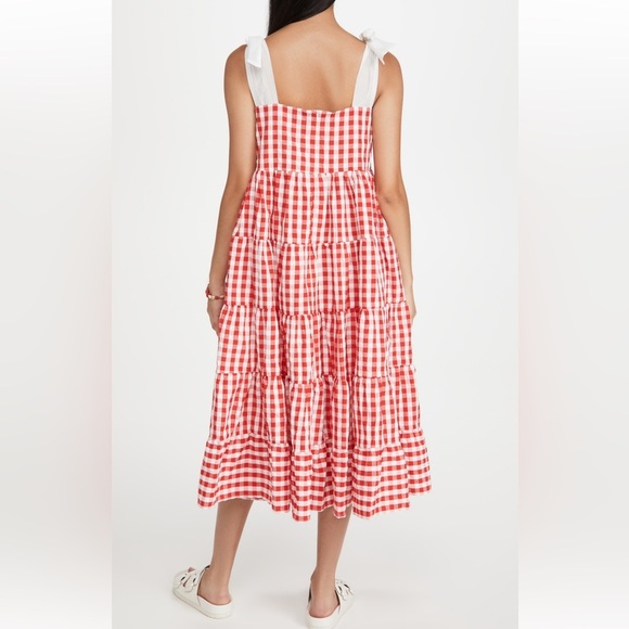 SISTER JANE Love Note Gingham Midi Dress In Red And White size XS - Picture 5 of 13
